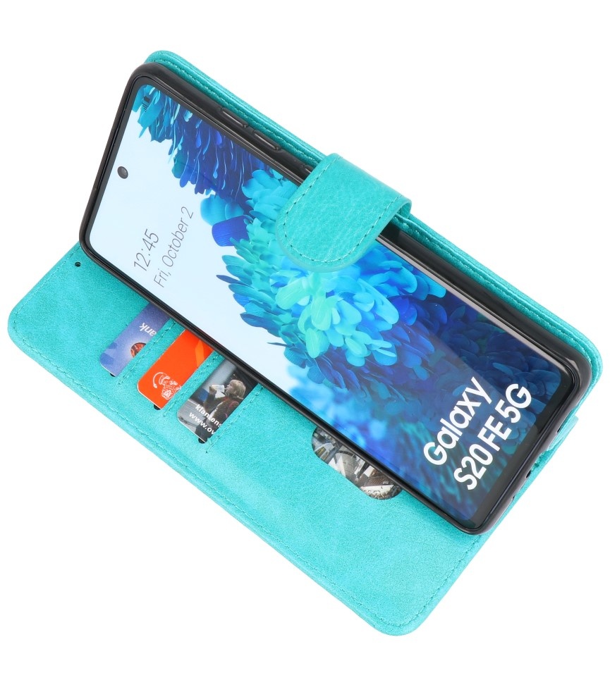 Bookstyle Wallet Cases Hoesje voor Samsung Galaxy S20 FE Groen