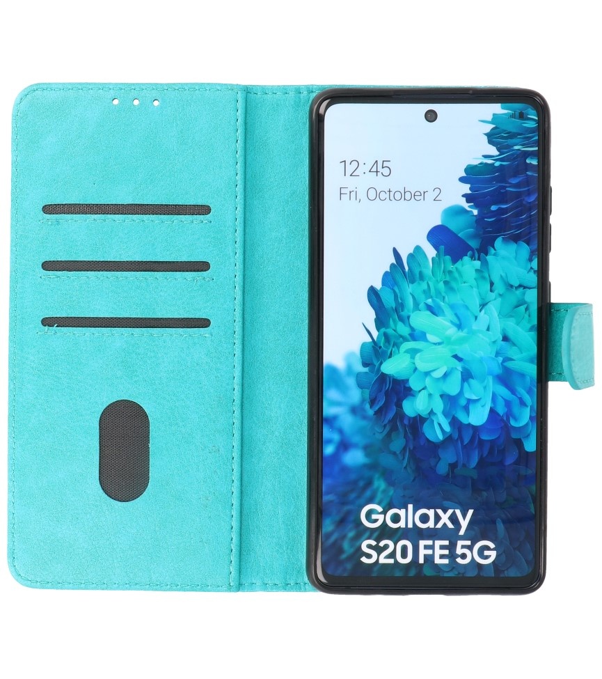 Bookstyle Wallet Cases Hoesje voor Samsung Galaxy S20 FE Groen