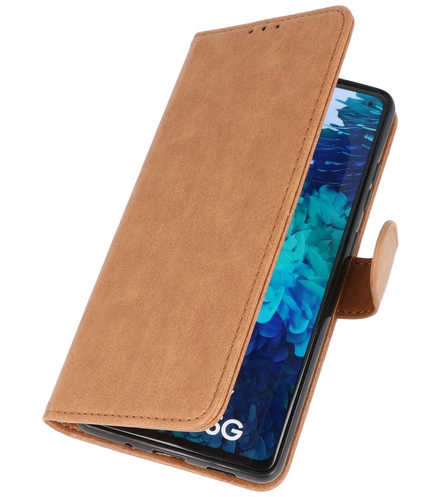 Bookstyle Wallet Cases Etui pour Samsung Galaxy S20 FE Marron