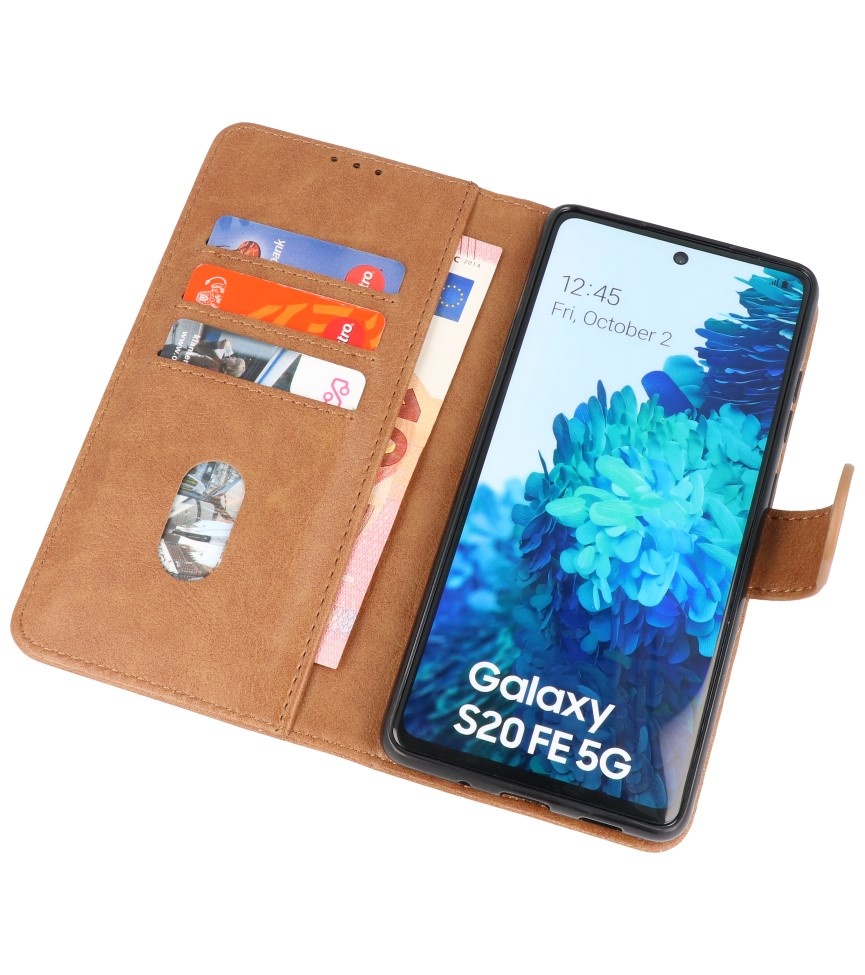 Bookstyle Wallet Cases Hoesje voor Samsung Galaxy S20 FE Bruin