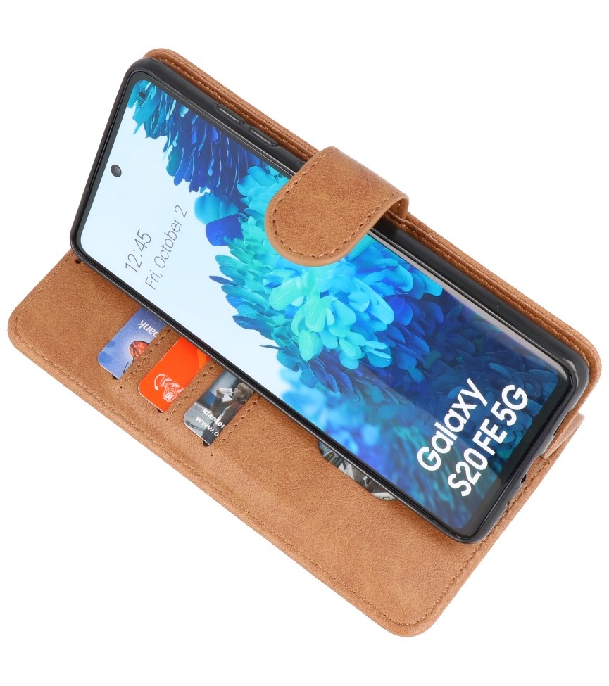 Bookstyle Wallet Tasker Taske til Samsung Galaxy S20 FE Brun