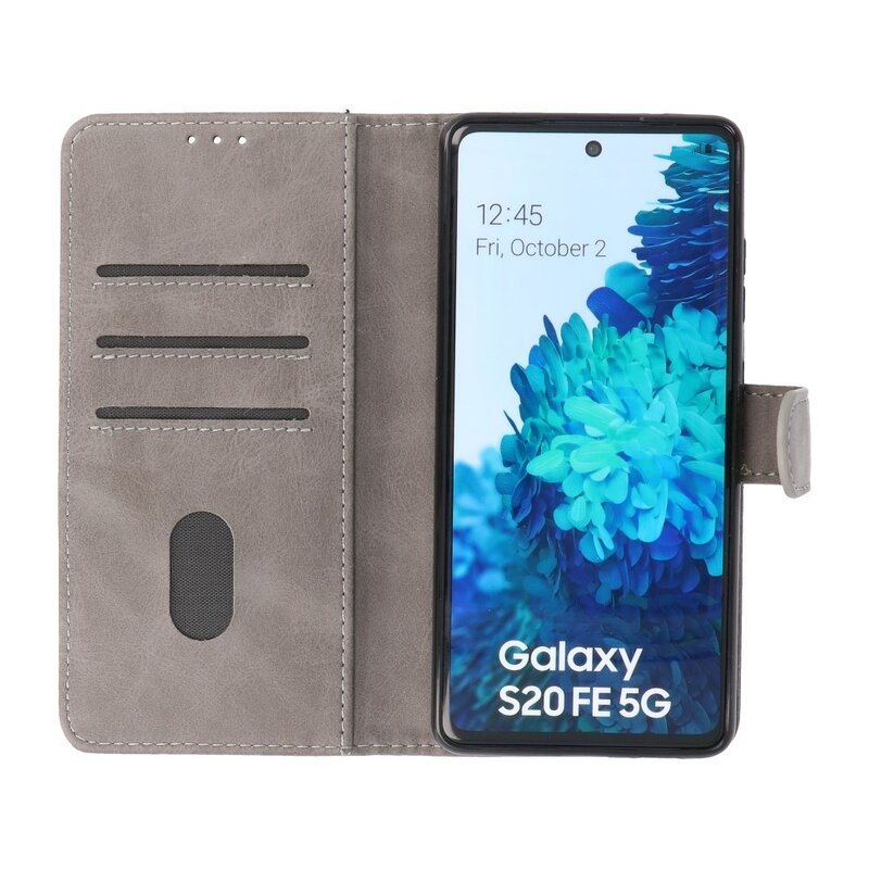 Custodia a portafoglio Bookstyle per Samsung Galaxy S20 FE Grigio