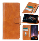 Pull Up PU Leder Bookstyle Hoesje voor Samsung Galaxy S21 Bruin