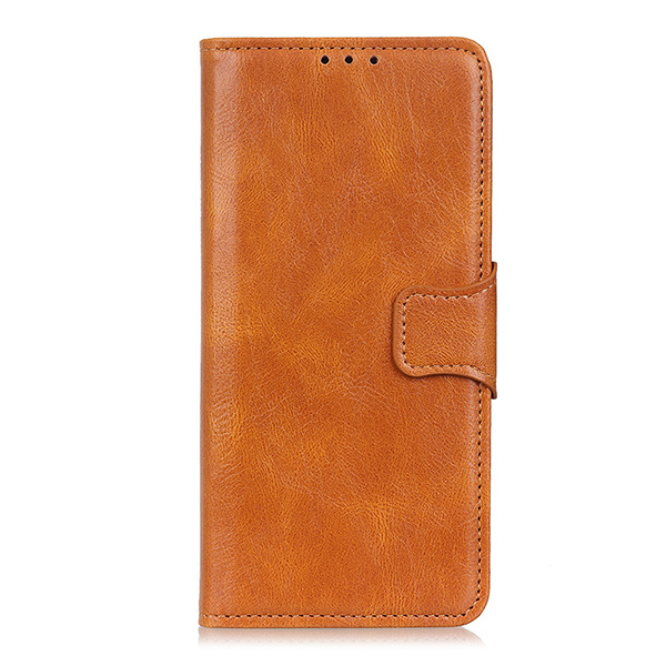 Pull Up PU Leder Bookstyle Hoesje voor Samsung Galaxy S21 Bruin