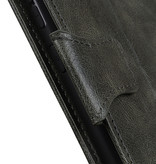 Pull Up PU Leather Bookstyle Case for Samsung Galaxy S21 Dark Green