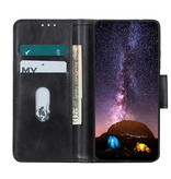 Étui Bookstyle en cuir PU Pull Up pour Samsung Galaxy S21 Plus Noir