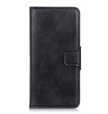 Estuche Bookstyle de cuero PU Pull Up para Samsung Galaxy S21 Plus Negro