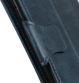 Étui Bookstyle en cuir PU Pull Up pour Samsung Galaxy S21 Plus Bleu