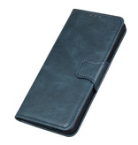 Pull Up PU Leder Bookstyle Case für Samsung Galaxy S21 Plus Blue