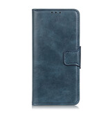 Étui Bookstyle en cuir PU Pull Up pour Samsung Galaxy S21 Plus Bleu