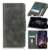 Pull Up PU Leder Bookstyle Case für Samsung Galaxy S21 Plus Dunkelgrün