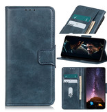 Étui Bookstyle en cuir PU Pull Up pour Samsung Galaxy A02s Bleu