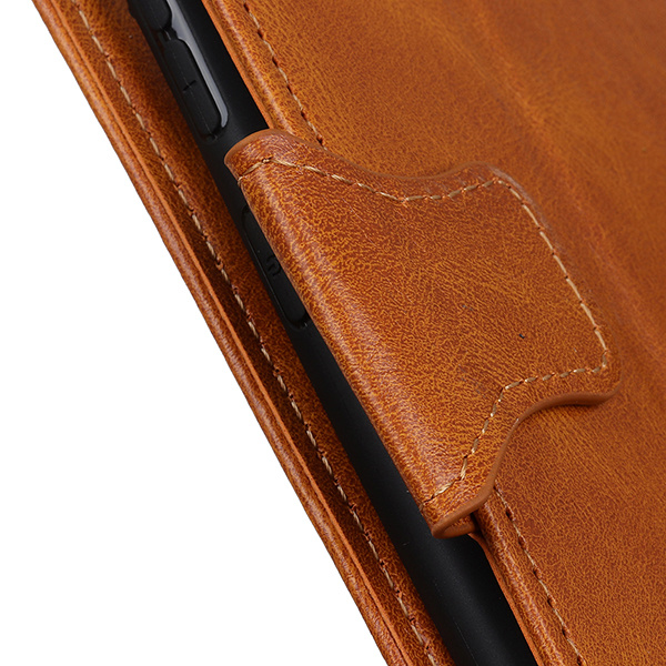 Pull Up PU Leder Bookstyle Case für Samsung Galaxy A02s Brown