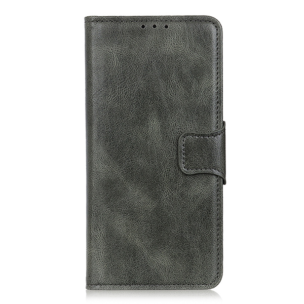 Pull Up PU Leder Bookstyle Hoesje voor Samsung Galaxy A02s Donker Groen
