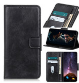 Pull Up PU Leather Bookstyle Case for Samsung Galaxy A72 5G Black