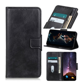 Étui Bookstyle en cuir PU Pull Up pour Samsung Galaxy A72 5G Noir