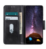 Pull Up PU Leder Bookstyle Case für Samsung Galaxy A72 5G Schwarz
