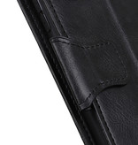 Étui Bookstyle en cuir PU Pull Up pour Samsung Galaxy A72 5G Noir