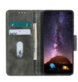 Pull Up PU Leder Bookstyle Case für Samsung Galaxy A72 5G Dunkelgrün