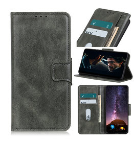 Pull Up PU Leder Bookstyle Hoesje voor OnePlus Nord N10 5G Donker Groen
