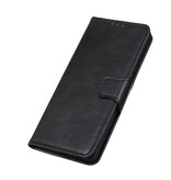 Pull Up PU Leder Bookstyle Case für Nokia 2.4 Schwarz