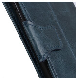 Pull Up PU Leder Bookstyle Case für Nokia 2.4 Blue