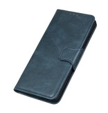 Étui Bookstyle en cuir PU Pull Up pour Nokia 2.4 Bleu
