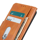 Pull Up PU Leather Bookstyle Case for Nokia 2.4 Brown