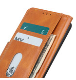Pull Up PU Leder Bookstyle Case für Nokia 5.4 Brown