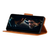 Pull Up PU Leder Bookstyle Case für Nokia 5.4 Brown