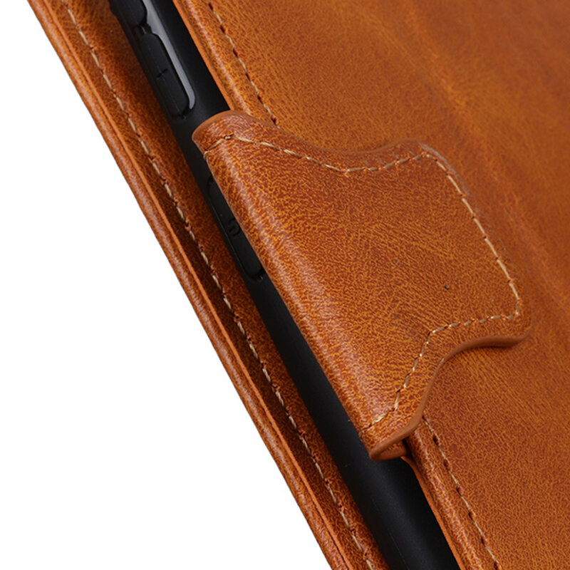 Pull Up PU Leder Bookstyle Case für Nokia 5.4 Brown