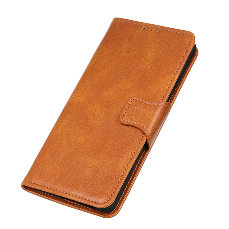 Pull Up PU Leder Bookstyle Case für Nokia 5.4 Brown