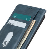 Pull Up PU Leder Bookstyle Case für Motorola Moto G 5G Blau