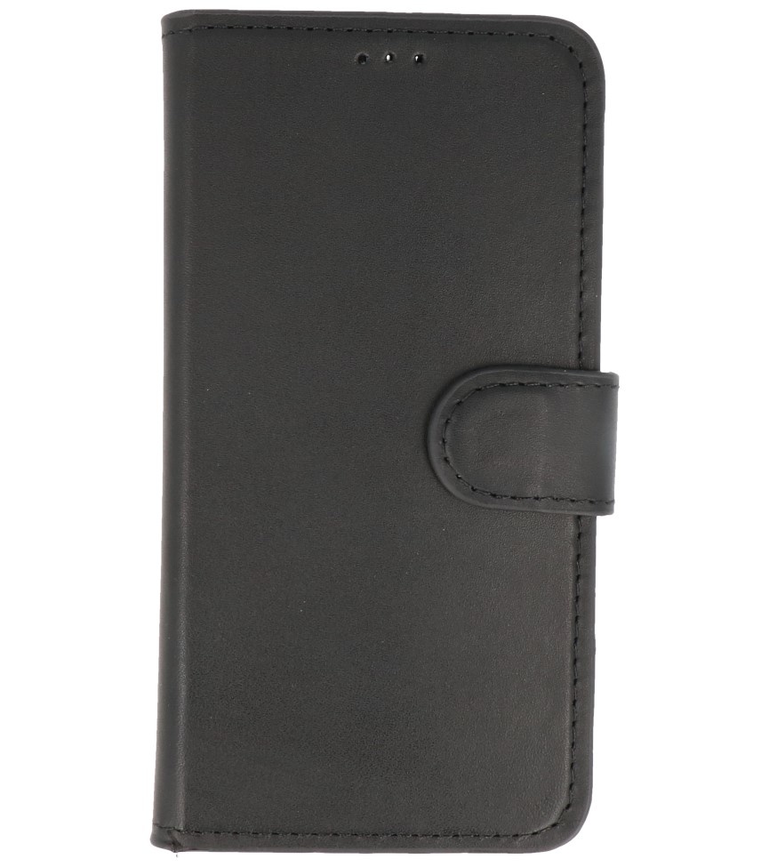 MF håndlavet 2 i 1 læder-bookstyle-etui til iPhone 12 Mini Black