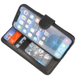 Custodia a libro in pelle 2 in 1 MF fatta a mano per iPhone 12 Mini nera