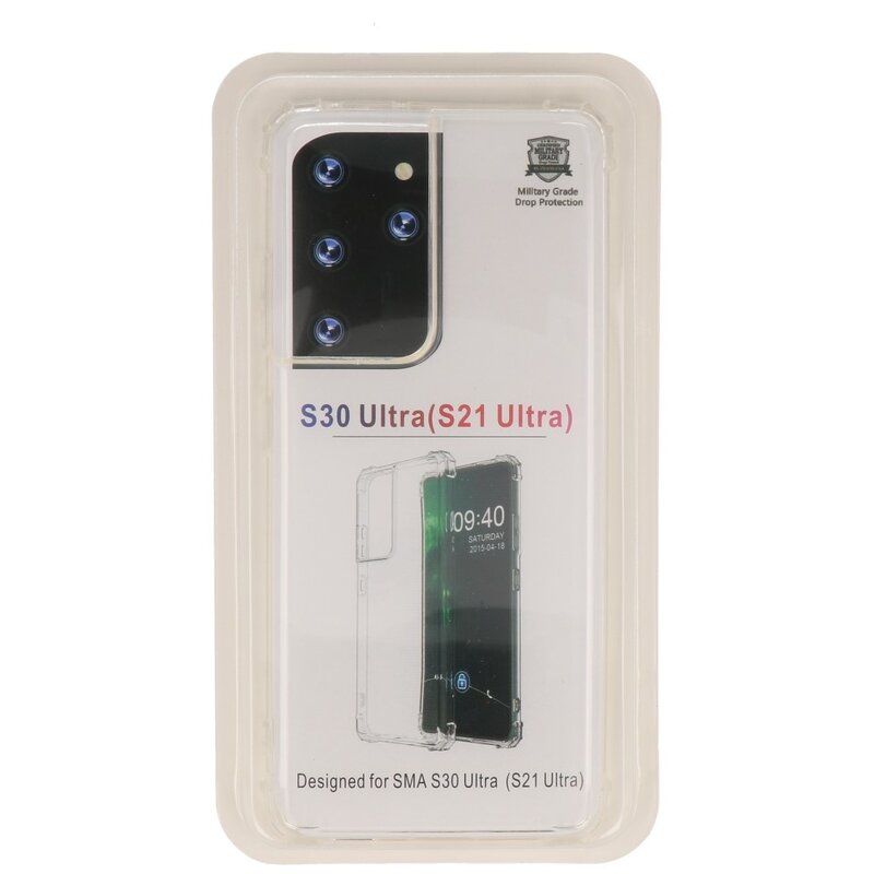 Shockproof transparent TPU case for Samsung Galaxy S21 Ultra