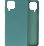 Carcasa de TPU en color de moda Samsung Galaxy A12 Verde Oscuro