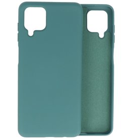 Carcasa de TPU de color de moda gruesa de 2.0 mm para Samsung Galaxy A12 verde oscuro