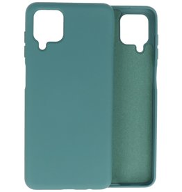 Custodia in TPU di colore moda spesso 2,0 mm per Samsung Galaxy A12 verde scuro