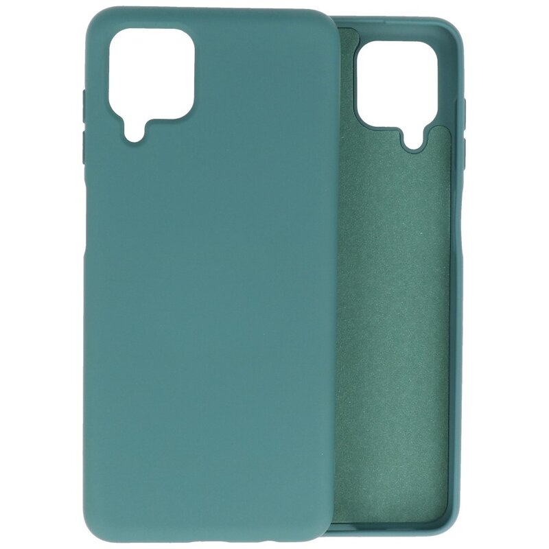 Carcasa de TPU en color de moda Samsung Galaxy A12 Verde Oscuro
