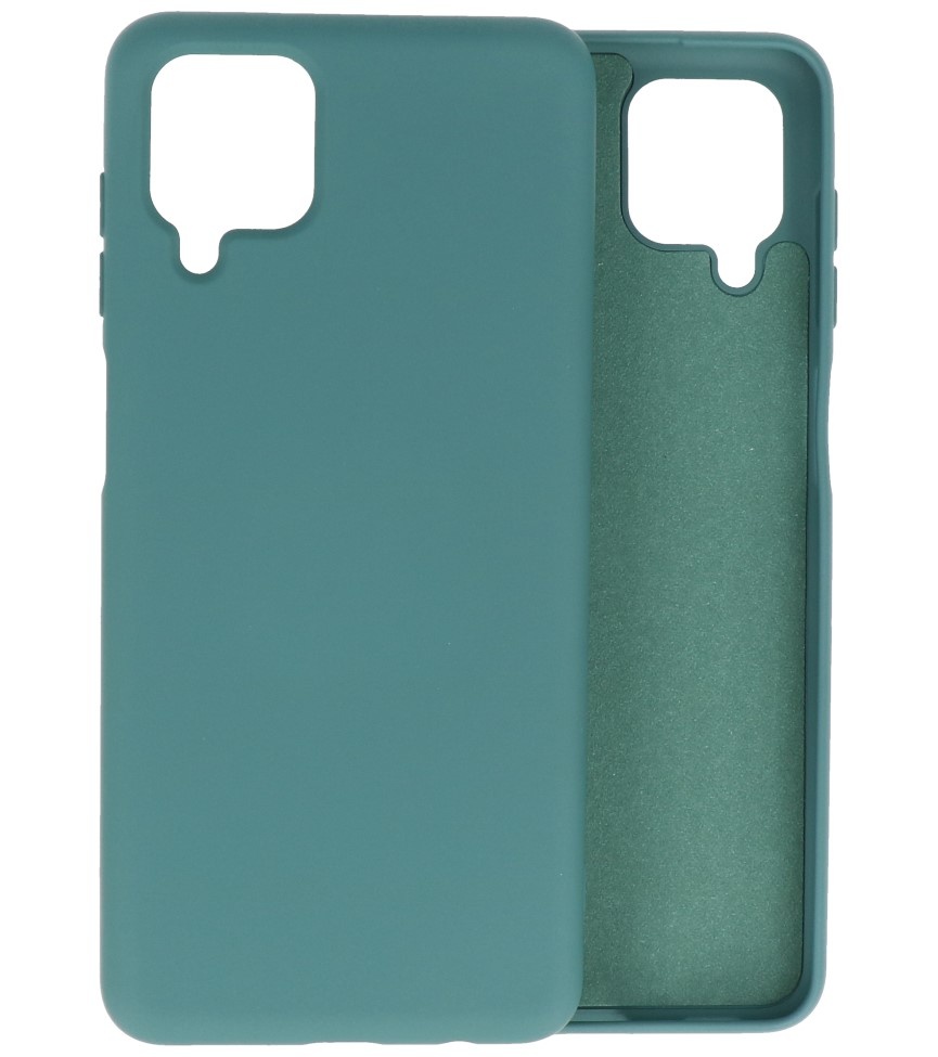 Carcasa de TPU en color de moda Samsung Galaxy A12 Verde Oscuro