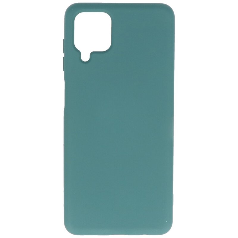 Carcasa de TPU en color de moda Samsung Galaxy A12 Verde Oscuro