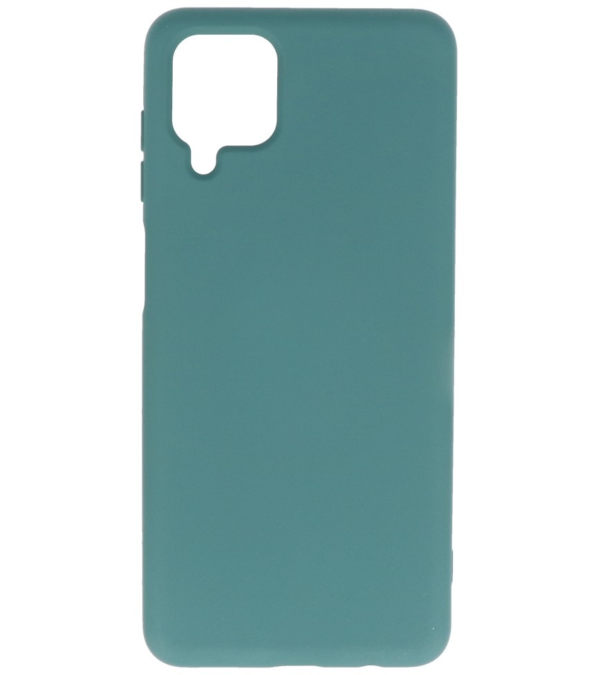 Carcasa de TPU en color de moda Samsung Galaxy A12 Verde Oscuro