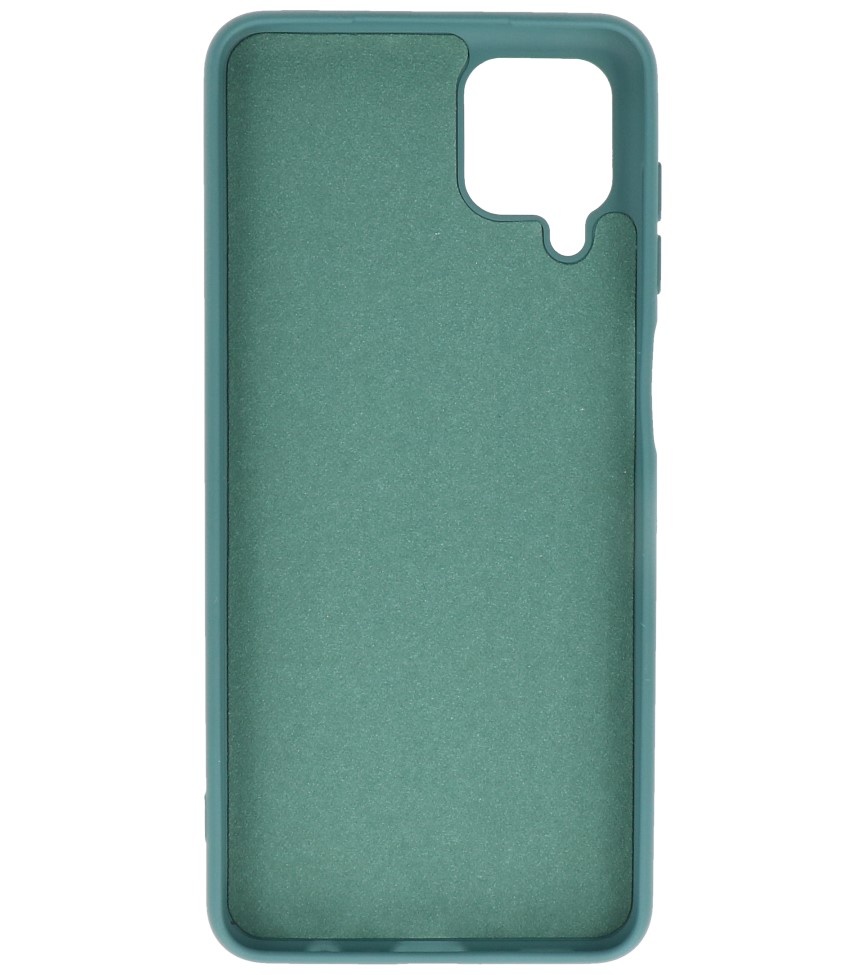 Carcasa de TPU en color de moda Samsung Galaxy A12 Verde Oscuro