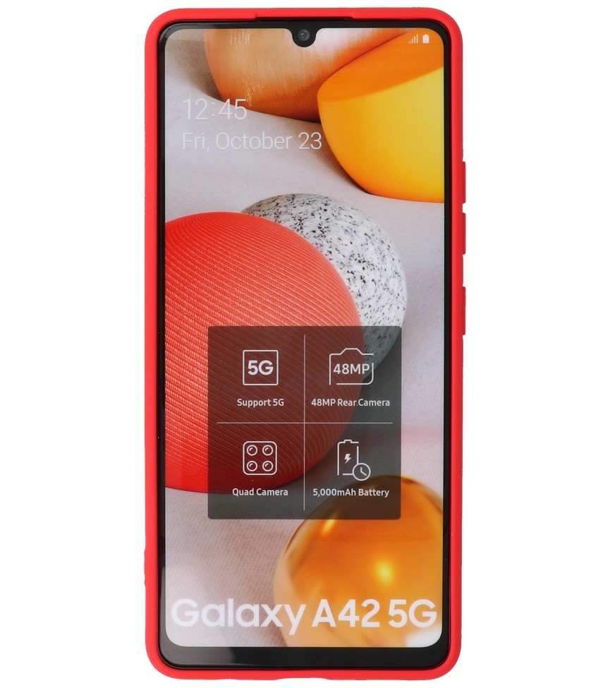 Carcasa de TPU Color Moda para Samsung Galaxy A42 5G Rojo