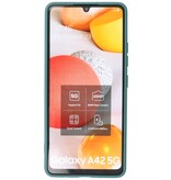 Estuche de TPU en color de moda Samsung Galaxy A42 5G Verde oscuro