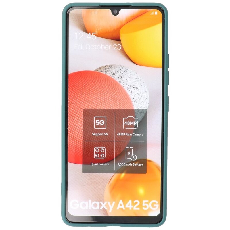 Custodia in TPU color moda per Samsung Galaxy A42 5G verde scuro
