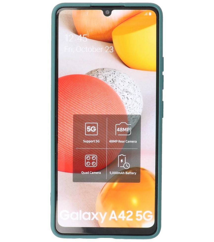Fashion Color TPU Cover Samsung Galaxy A42 5G Mørkegrøn