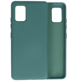 Carcasa de TPU de color de moda gruesa de 2.0 mm para Samsung Galaxy A51 5G verde oscuro