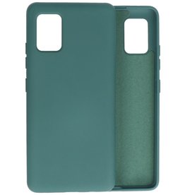 Coque en TPU couleur mode épaisse de 2,0 mm Samsung Galaxy A51 5G vert foncé